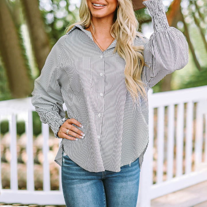 Skye | Camisa de Mujer Oversized de Rayas con Botones y Manga Larga