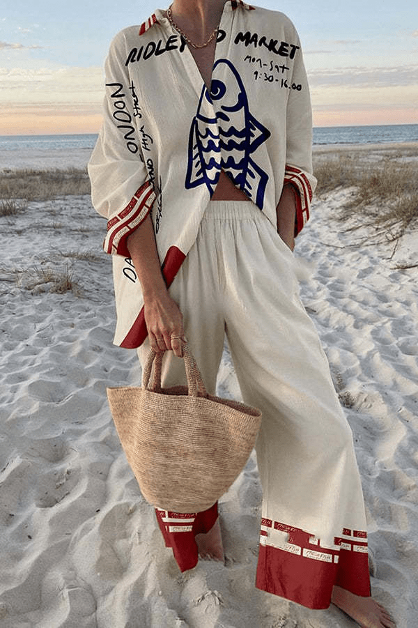 Linda | Conjunto Elegante de Verano de Dos Piezas con Estampado Suelto