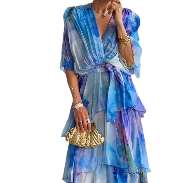 Ellis & Johnson™ | Vestido Floral de Sol en Capas