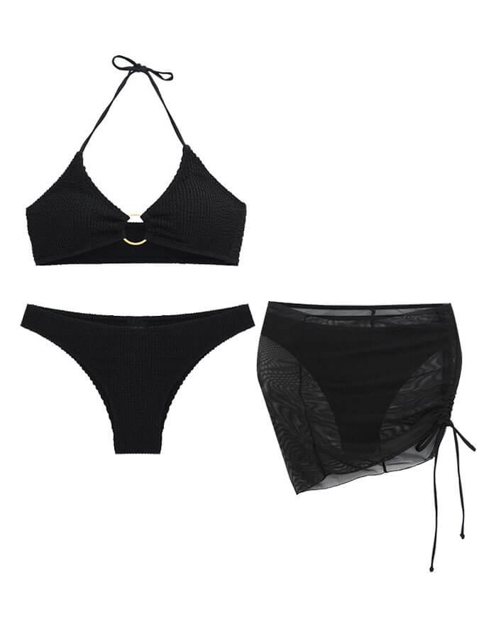 Bikini Halter de Color Uniforme