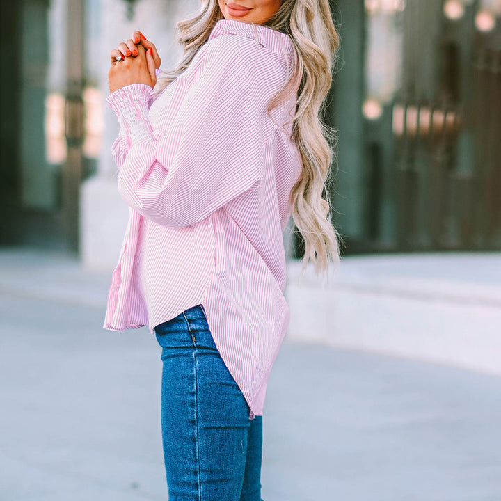 Skye | Camisa de Mujer Oversized de Rayas con Botones y Manga Larga