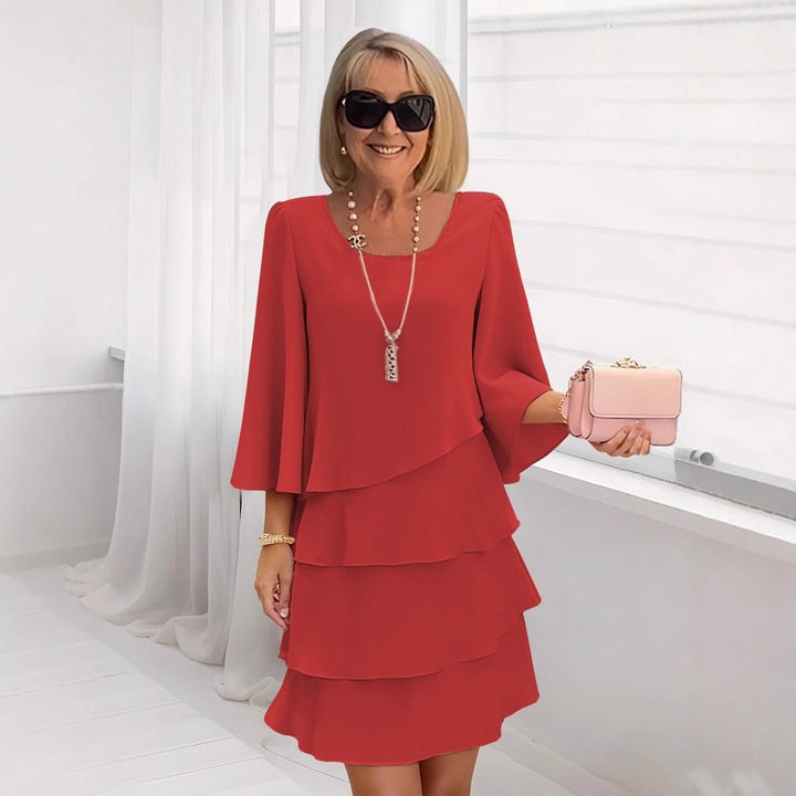 María – Vestido midi elegante con volantes