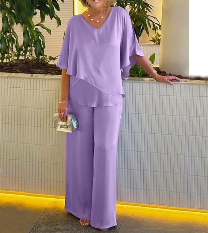 Martha | Conjunto Elegante de Dos Piezas con Pierna Ancha.