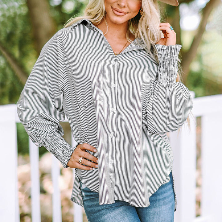 Skye | Camisa de Mujer Oversized de Rayas con Botones y Manga Larga