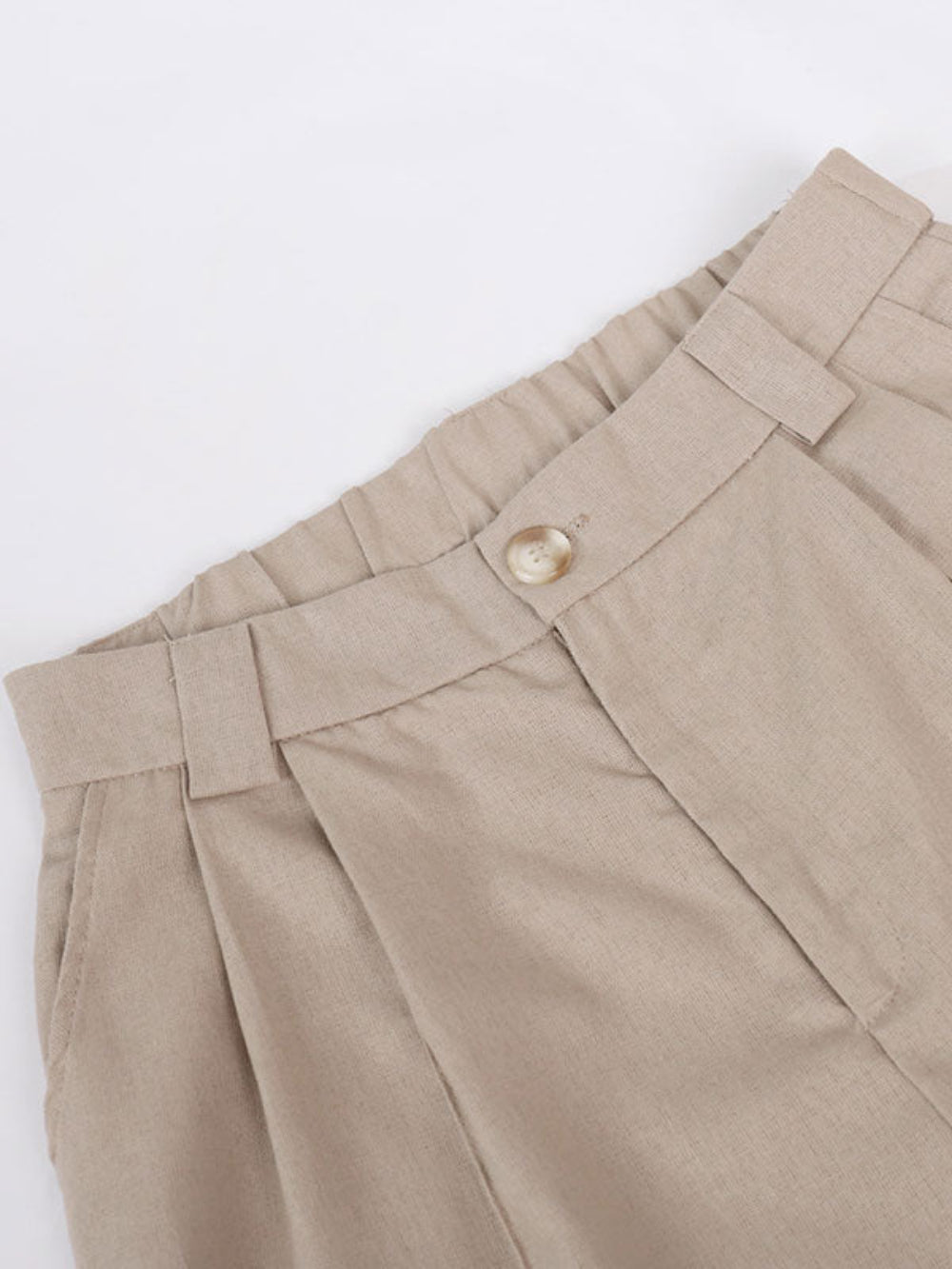 Conjunto de Pantalones Anchos Plisados con Escote en V de Color Lila