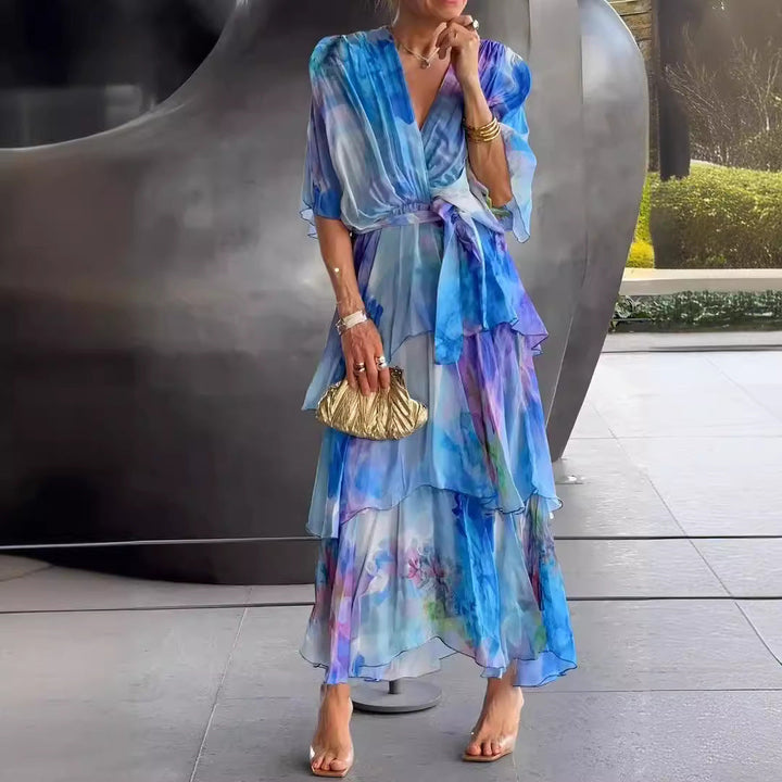 Ellis & Johnson™ | Vestido Floral de Sol en Capas