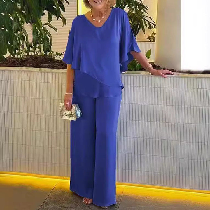 Martha | Conjunto Elegante de Dos Piezas con Pierna Ancha.
