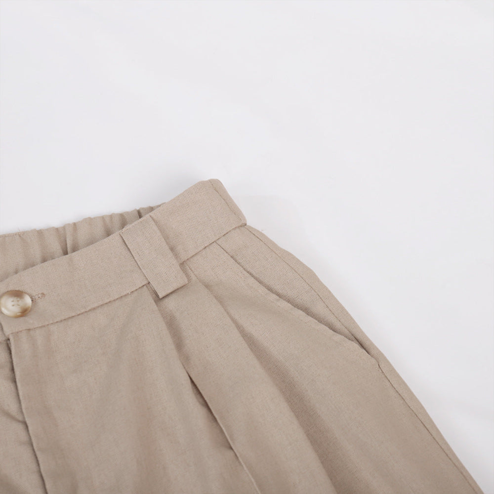 Conjunto de Pantalones Anchos Plisados con Escote en V en Color Lila