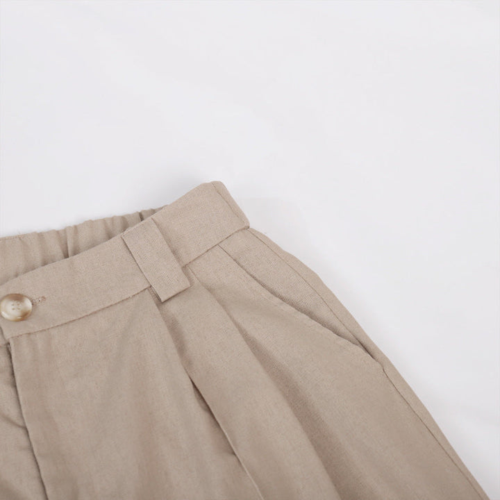 Conjunto de Pantalones Anchos Plisados con Escote en V en Color Lila