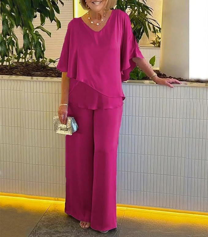 Martha | Conjunto Elegante de Dos Piezas con Pierna Ancha.