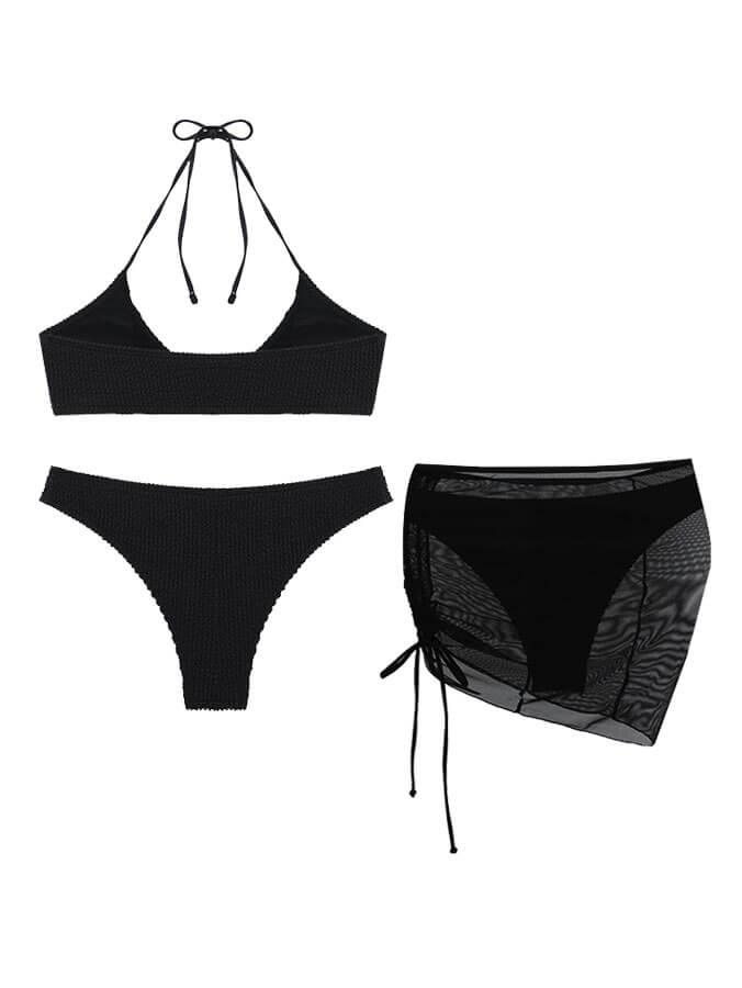 Bikini Halter de Color Uniforme