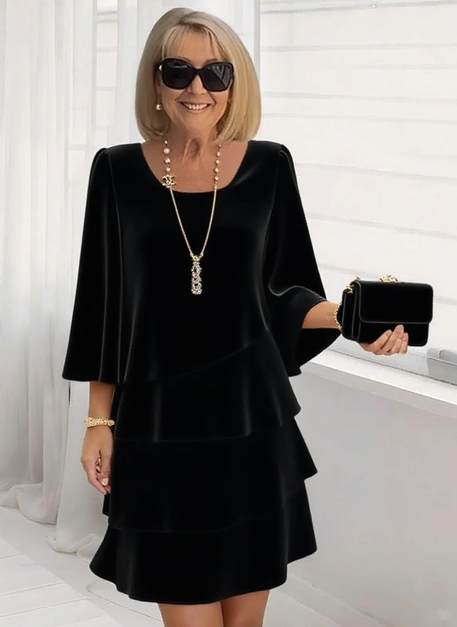 María – Vestido midi elegante con volantes
