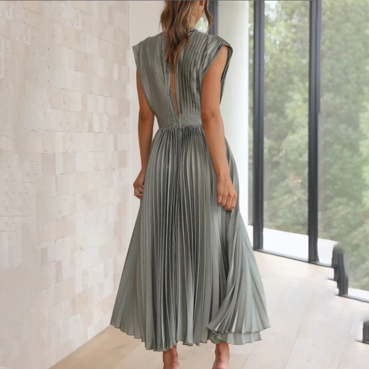 Ellis & Johnson™ | Vestido Midi Plisado Clásico