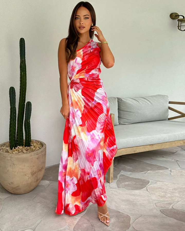 Ellis & Johnson™ | Vestido de Noche Tropical Vibrante