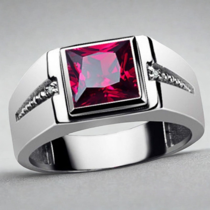 Anillo Vintage de Cristal Cuadrado