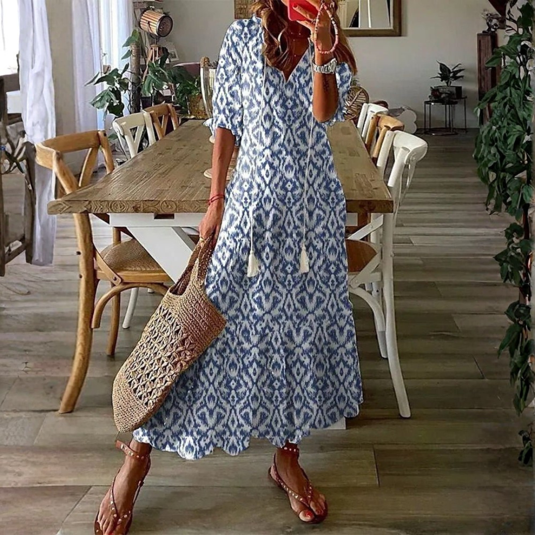 Luna – Vestido midi de estilo bohemio casual