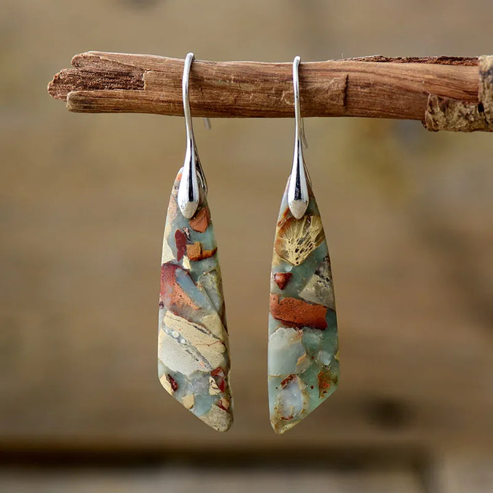 Pendientes de Piedra Natural Vintage
