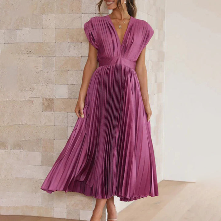 Ellis & Johnson™ | Vestido Midi Plisado Clásico