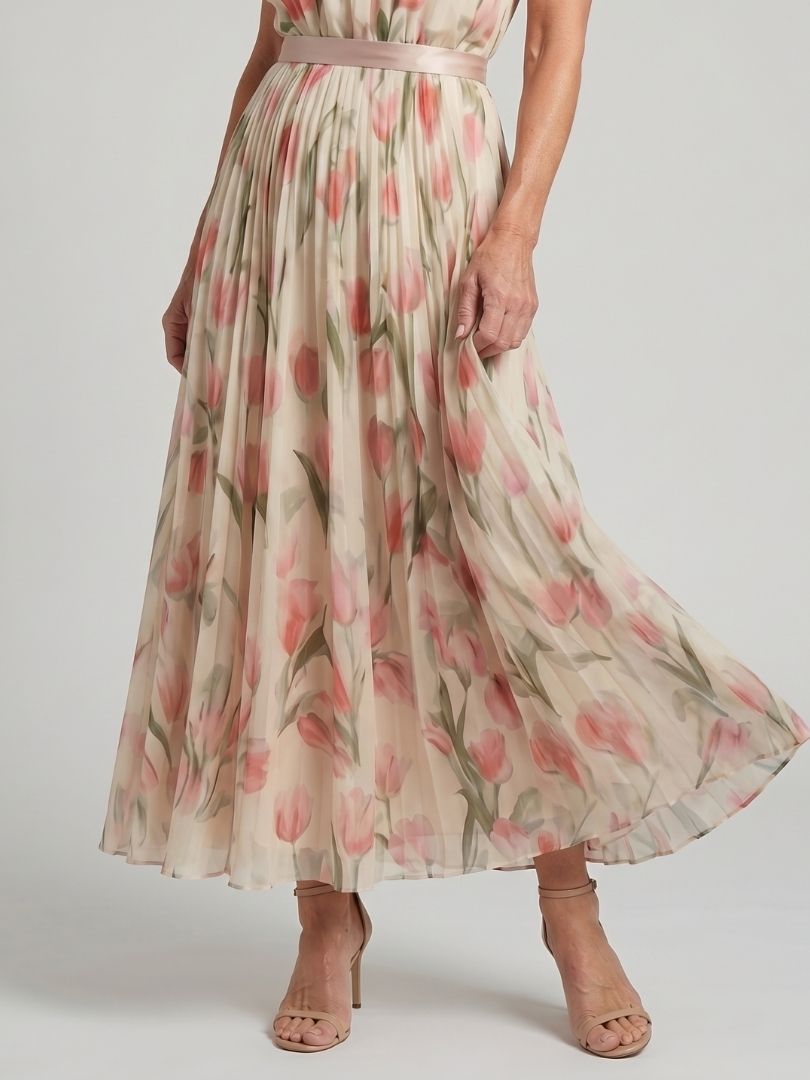 Ellis & Johnson™ | Vestido Midi Floral con Cuello Halter