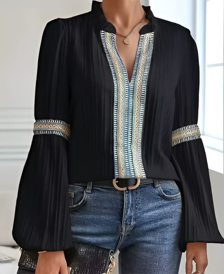 Monica™ | Blusa Vintage con Cuello en V