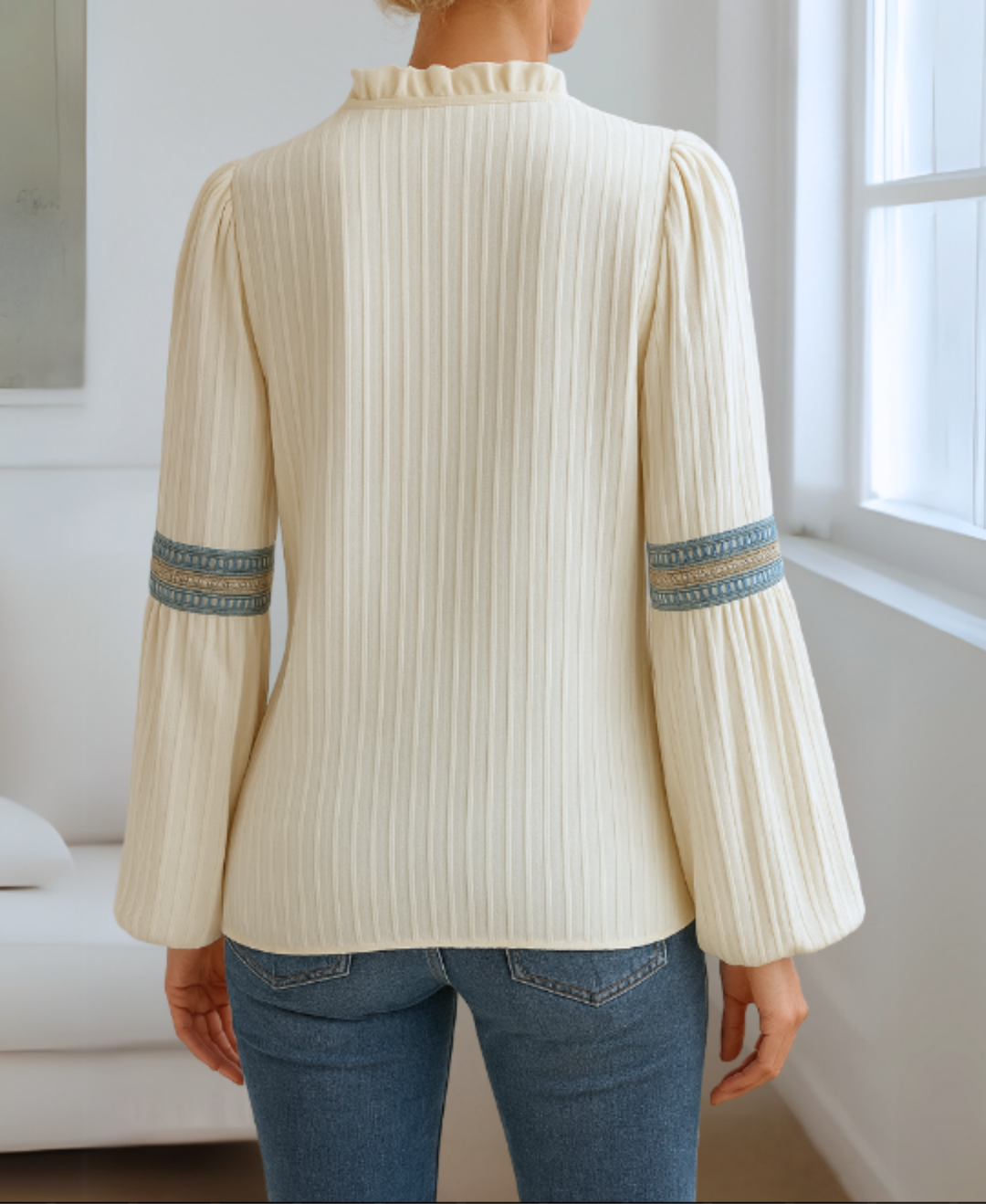 Monica™ | Blusa Vintage con Cuello en V