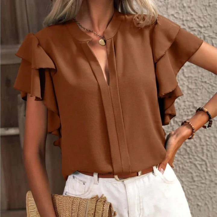 Amira™ | Blusa Chic con Elegantes Mangas Voladas