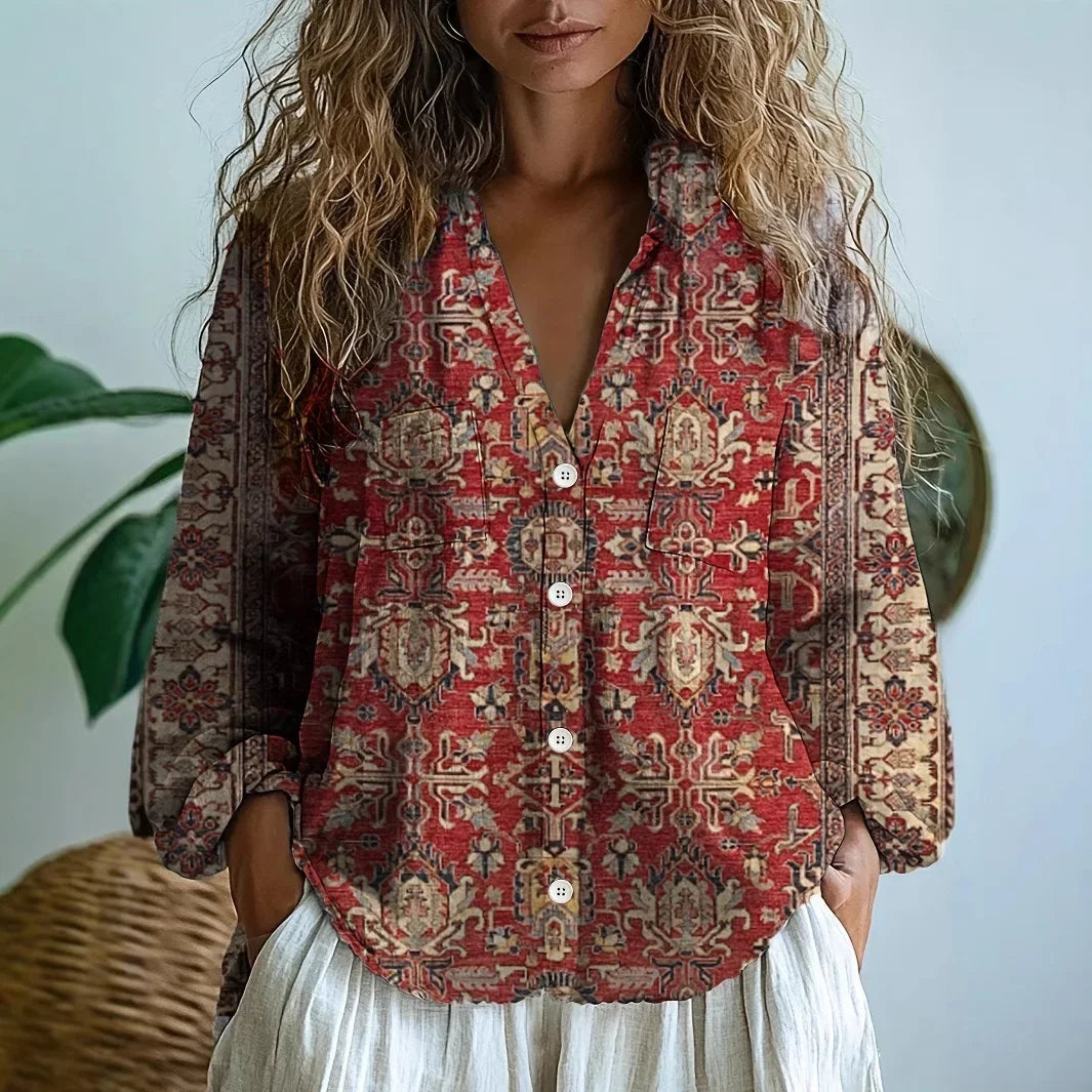 Martha™ | Blusa Suelta con Estampado Natural