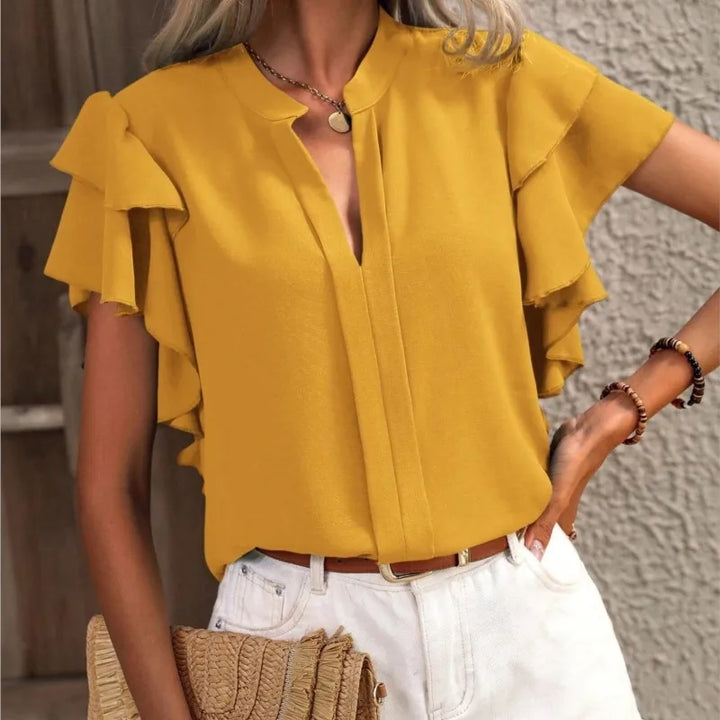 Amira™ | Blusa Chic con Elegantes Mangas Voladas