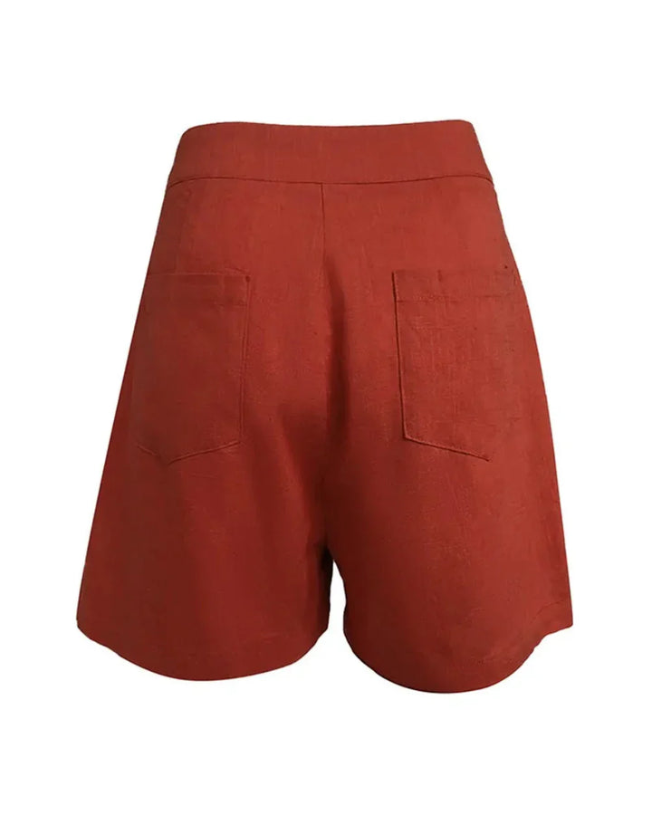 Conjunto de Top y Pantalones Cortos de Lino Lila