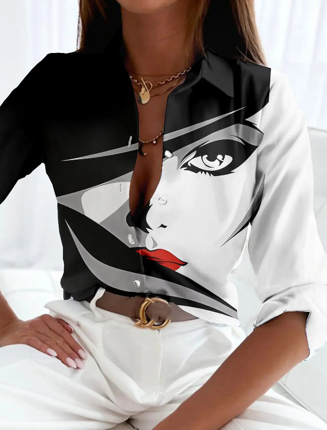 Viola™ | Blusa Contemporánea Impresa