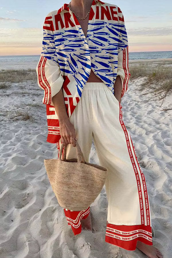Linda | Conjunto Elegante de Verano de Dos Piezas con Estampado Suelto