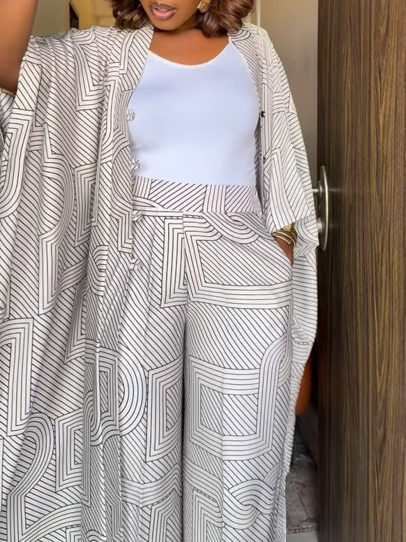 Conjunto de Cárdigan Rayado y Pantalones Samantha