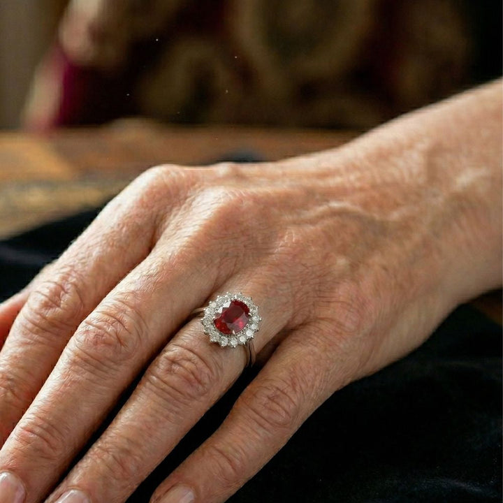 "Anillo de Rubí Corona Escarlata" (The title is already in Spanish and does not require translation.)