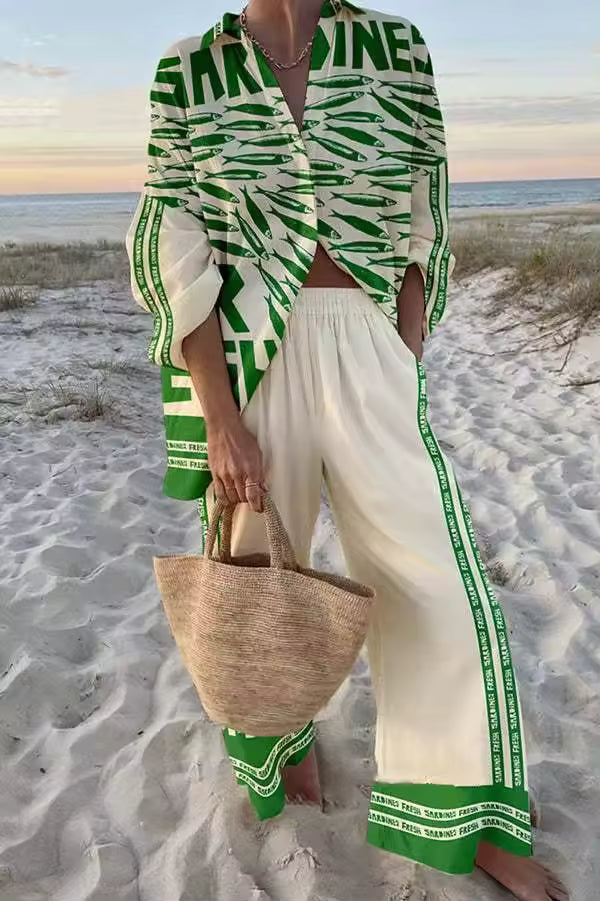 Linda | Conjunto Elegante de Verano de Dos Piezas con Estampado Suelto