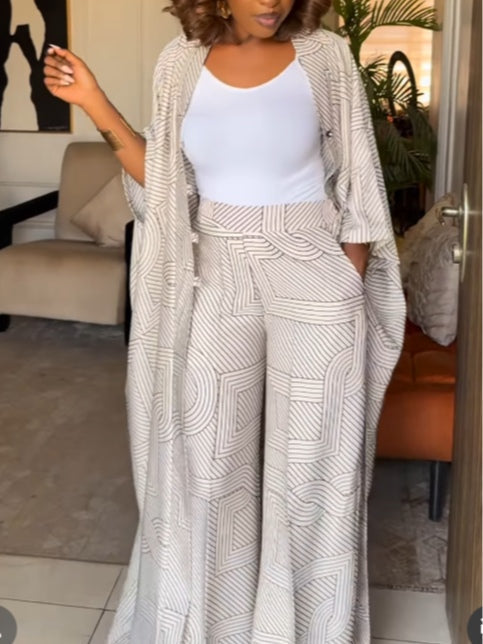 Conjunto de Cárdigan Rayado y Pantalones Samantha