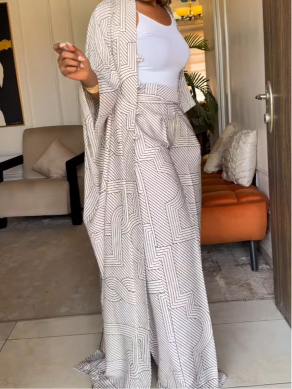 Conjunto de Cárdigan Rayado y Pantalones Samantha