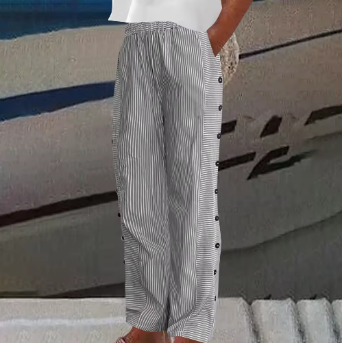 Sharon | Pantalones Sueltos de Verano a Rayas y Cómodos