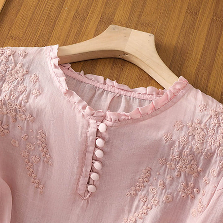 Suzanne™ | Blusa Floral con Botones en el Frente