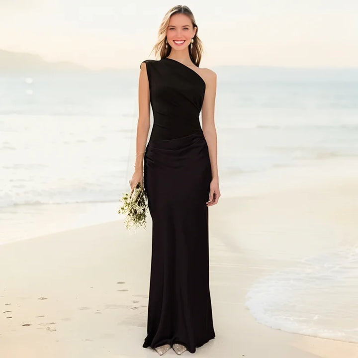 Ellis & Johnson™ | Vestido Maxi con Guilt en Satén