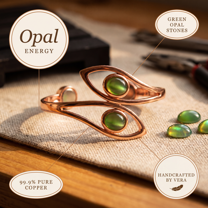 Pulsera de Cobre con Ópalo de Vera