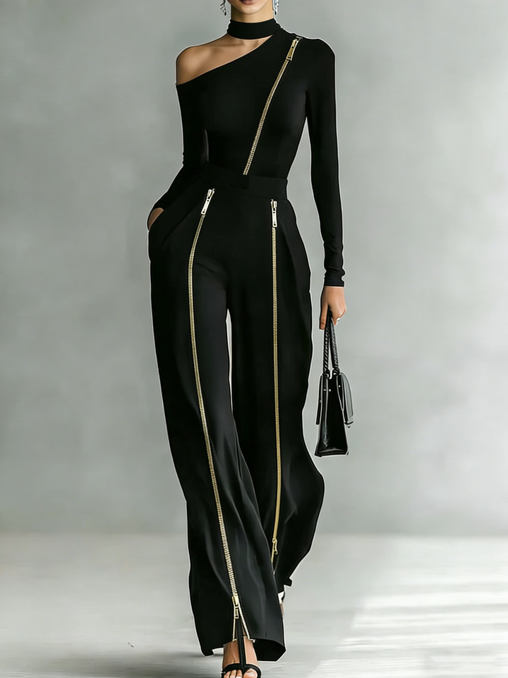 Conjunto Sienna con Cremallera y Hombros al Descubierto