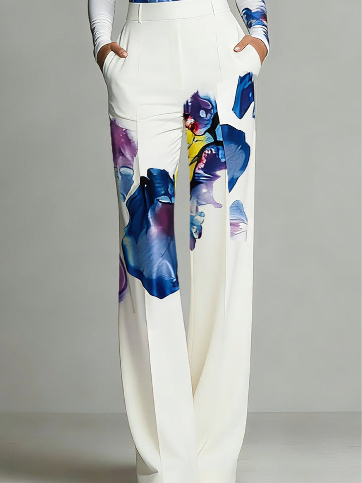Conjunto de Top y Pantalones en Bloques de Color Sienna