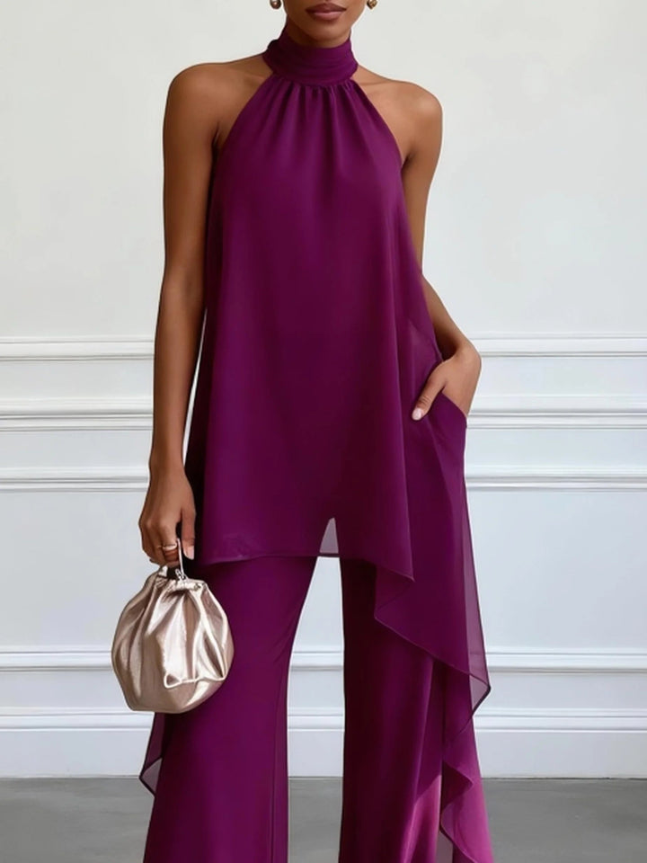 Conjunto de Dos Piezas Elegante en Lila
