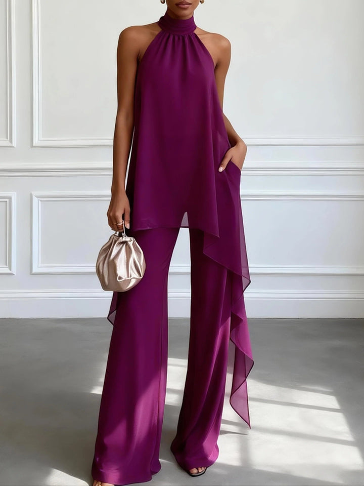 Conjunto de Dos Piezas Elegante en Lila