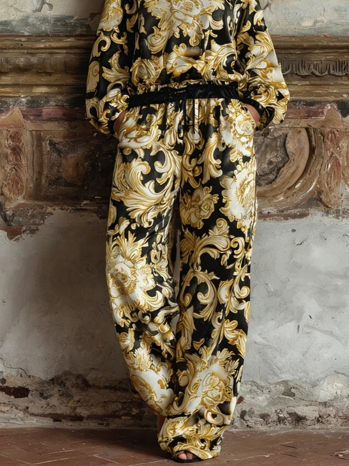 Conjunto de Loungewear Floral Barroco Isabella