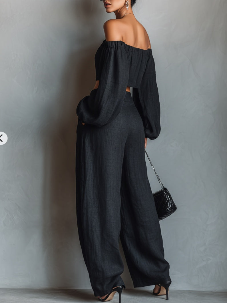 Conjunto de Top Sin Mangas y Pantalones de Pierna Ancha Serena