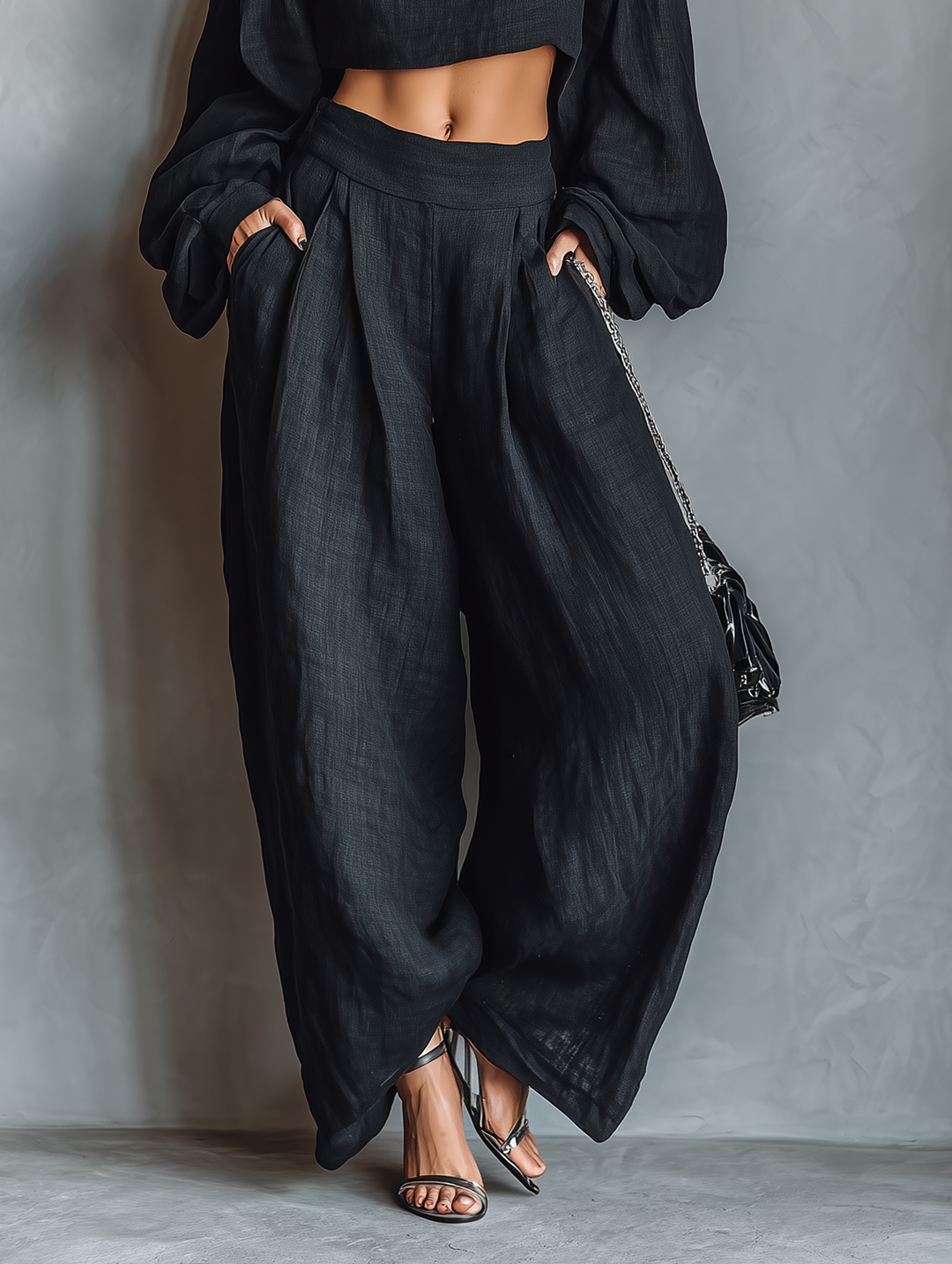 Conjunto de Top Sin Mangas y Pantalones de Pierna Ancha Serena