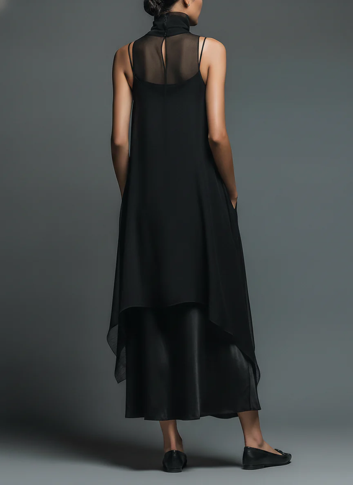 Conjunto de Vestido Slip en Color Celeste