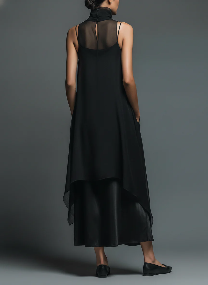 Conjunto de vestido deslizante en color Celeste