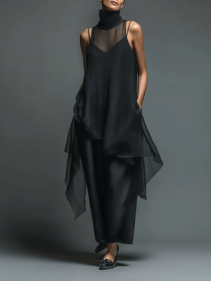 Conjunto de Vestido Slip en Color Celeste